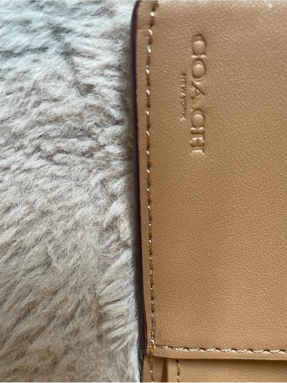 Coach Cream & Tan Signature Wallet
